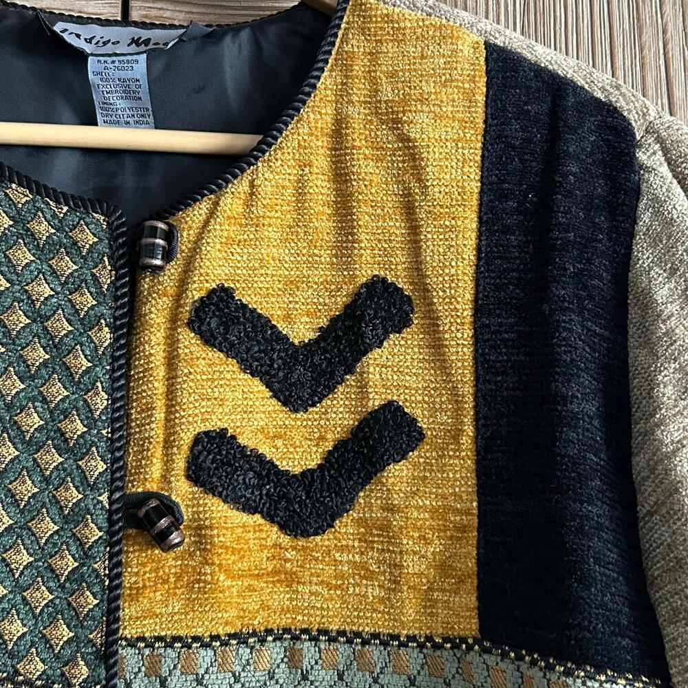 Indigo Moon Women's Outerwear Patchwork Jacket Gr… - image 3